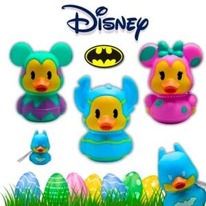 Disney 2025 Easter Rubber Ducks 4 Batman Stitch Mickey & Minnie Mouse